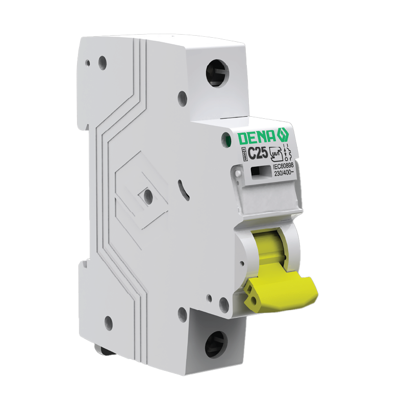 کلید مینیاتوری تک پل هولدر زرد دنا الکتریک ایرانیان